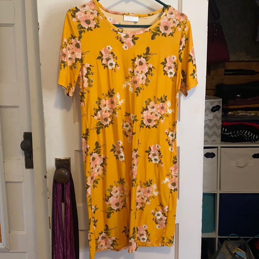 Yellow floral dress